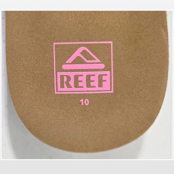 New Reef Flip Flops Womens Size 10 Slip On Brown Pink Stripe Beach NWT - Picture 14 of 16